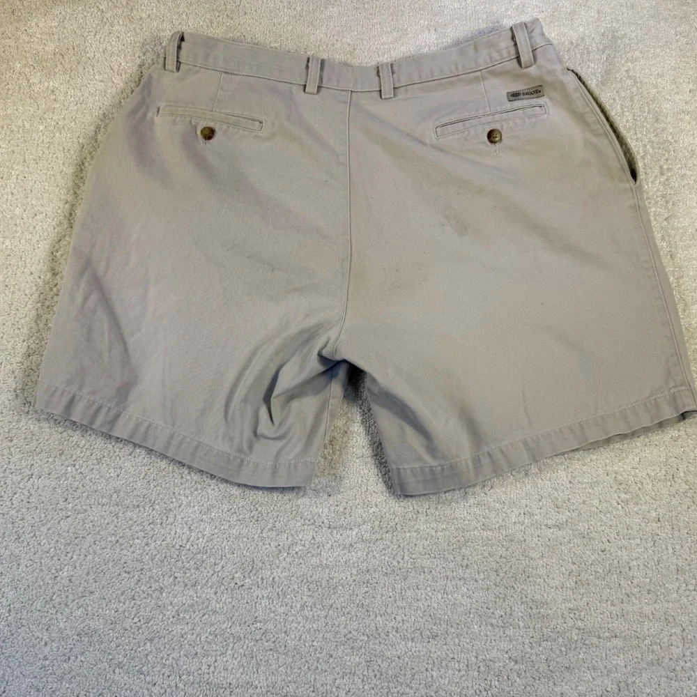 Savane Mens Khaki Chino Shorts Pleated Front Size 38 Casual Retro Y2K Classic‎